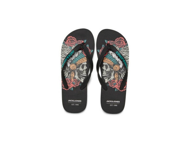 Джапанки за мъже Jack & Jones JFWSKULLS FLIP FLOP 12280854 Черен