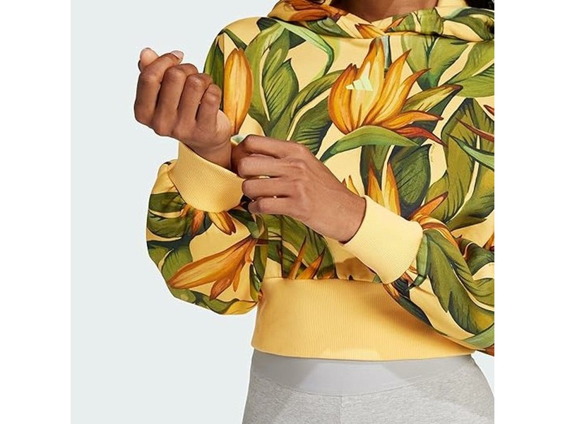 Дамски суичър с качулка Adidas FARM HOODIE JD6282 Жълт