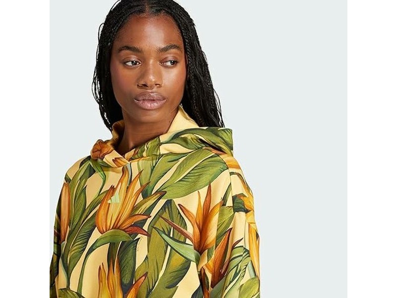 Дамски суичър с качулка Adidas FARM HOODIE JD6282 Жълт