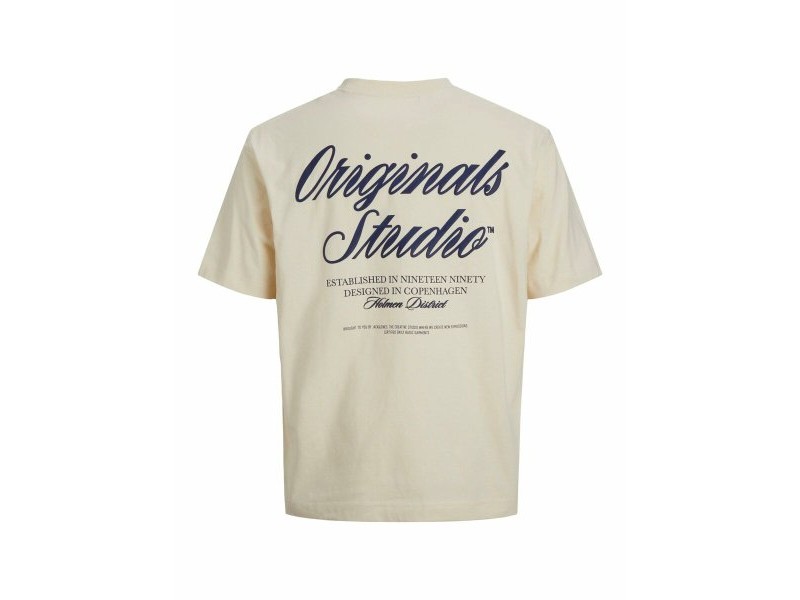 Мъжка тениска с къс ръкав Jack & Jones JORNORREBRO TYPO TEE SS CREW NECK NOOS 12282898 Бежов