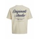 Мъжка тениска с къс ръкав Jack & Jones JORNORREBRO TYPO TEE SS CREW NECK NOOS 12282898 Бежов