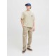 Мъжка тениска с къс ръкав Jack & Jones JORNORREBRO TYPO TEE SS CREW NECK NOOS 12282898 Бежов