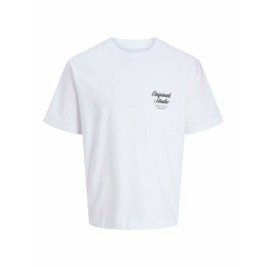 Мъжка тениска с къс ръкав Jack & Jones JORNORREBRO TYPO TEE SS CREW NECK NOOS 12282898 Бял