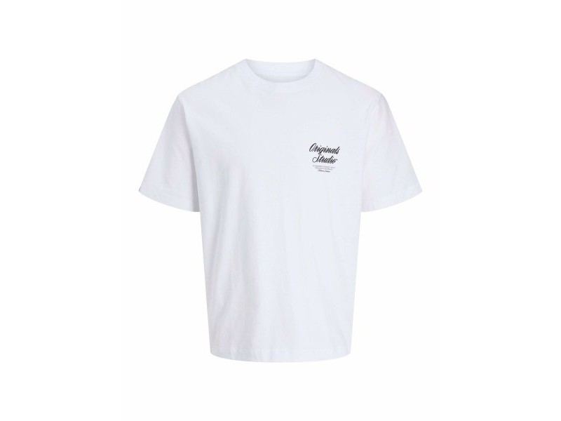 Мъжка тениска с къс ръкав Jack & Jones JORNORREBRO TYPO TEE SS CREW NECK NOOS 12282898 Бял
