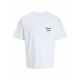 Мъжка тениска с къс ръкав Jack & Jones JORNORREBRO TYPO TEE SS CREW NECK NOOS 12282898 Бял
