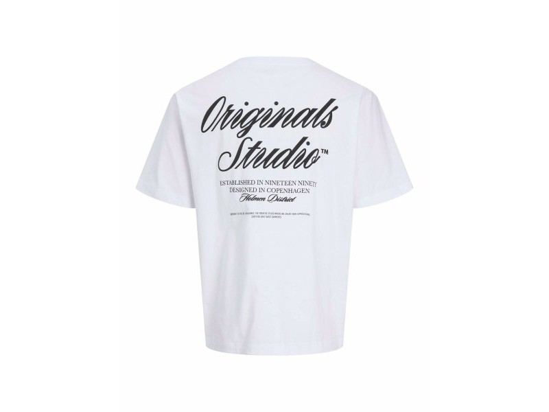 Мъжка тениска с къс ръкав Jack & Jones JORNORREBRO TYPO TEE SS CREW NECK NOOS 12282898 Бял