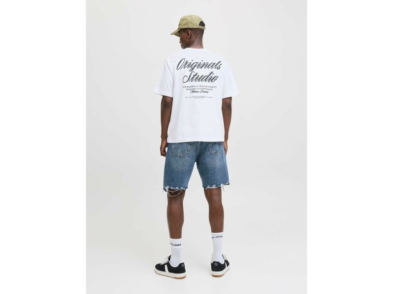 Мъжка тениска с къс ръкав Jack & Jones JORNORREBRO TYPO TEE SS CREW NECK NOOS 12282898 Бял