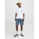 Мъжка тениска с къс ръкав Jack & Jones JORNORREBRO TYPO TEE SS CREW NECK NOOS 12282898 Бял