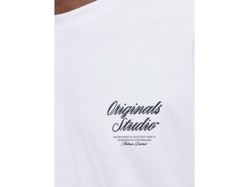 Мъжка тениска с къс ръкав Jack & Jones JORNORREBRO TYPO TEE SS CREW NECK NOOS 12282898 Бял