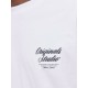 Мъжка тениска с къс ръкав Jack & Jones JORNORREBRO TYPO TEE SS CREW NECK NOOS 12282898 Бял