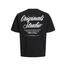 Мъжка тениска с къс ръкав Jack & Jones JORNORREBRO TYPO TEE SS CREW NECK NOOS 12282898 Черен