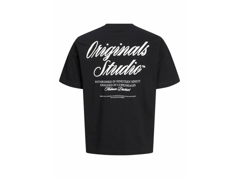 Мъжка тениска с къс ръкав Jack & Jones JORNORREBRO TYPO TEE SS CREW NECK NOOS 12282898 Черен
