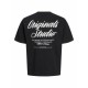 Мъжка тениска с къс ръкав Jack & Jones JORNORREBRO TYPO TEE SS CREW NECK NOOS 12282898 Черен