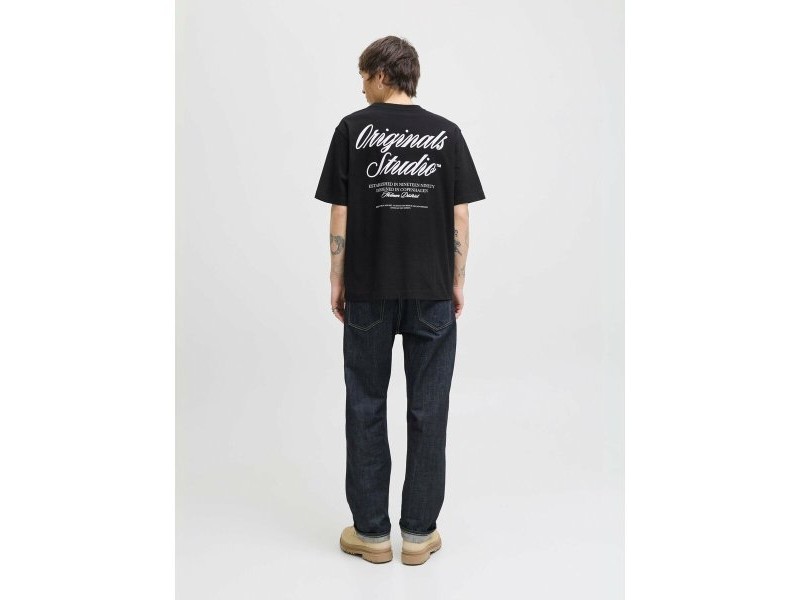 Мъжка тениска с къс ръкав Jack & Jones JORNORREBRO TYPO TEE SS CREW NECK NOOS 12282898 Черен