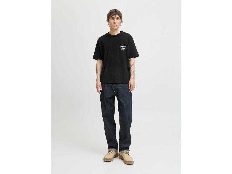 Мъжка тениска с къс ръкав Jack & Jones JORNORREBRO TYPO TEE SS CREW NECK NOOS 12282898 Черен