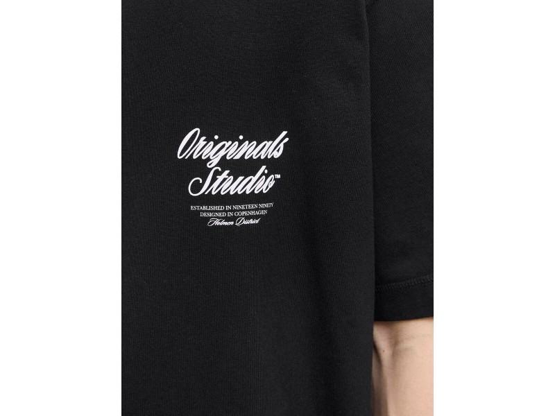 Мъжка тениска с къс ръкав Jack & Jones JORNORREBRO TYPO TEE SS CREW NECK NOOS 12282898 Черен