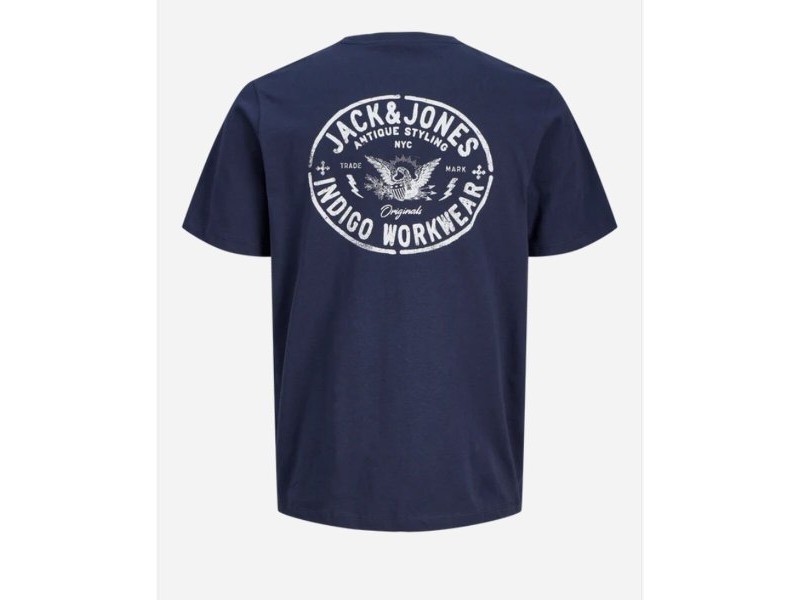 Мъжка тениска с къс ръкав Jack & Jones JORRETRO TEE SS CREW NECK SMU 12288009 Морско син