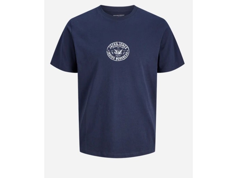 Мъжка тениска с къс ръкав Jack & Jones JORRETRO TEE SS CREW NECK SMU 12288009 Морско син