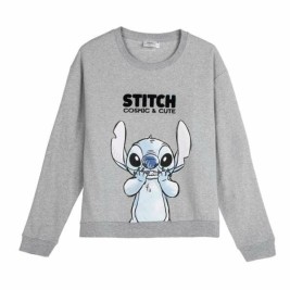 Унисекс суичър без качулка Stitch Сив
