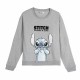 Унисекс суичър без качулка Stitch Сив