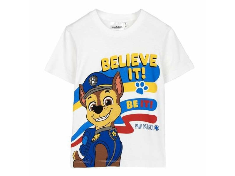 Детска тениска с къс ръкав The Paw Patrol Бял