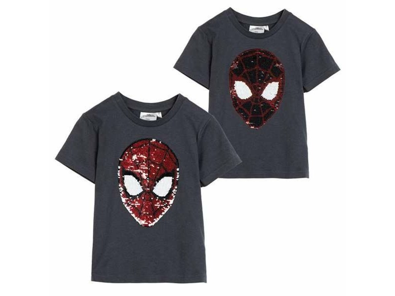 Детска тениска с къс ръкав Spider-Man Тъмно сив