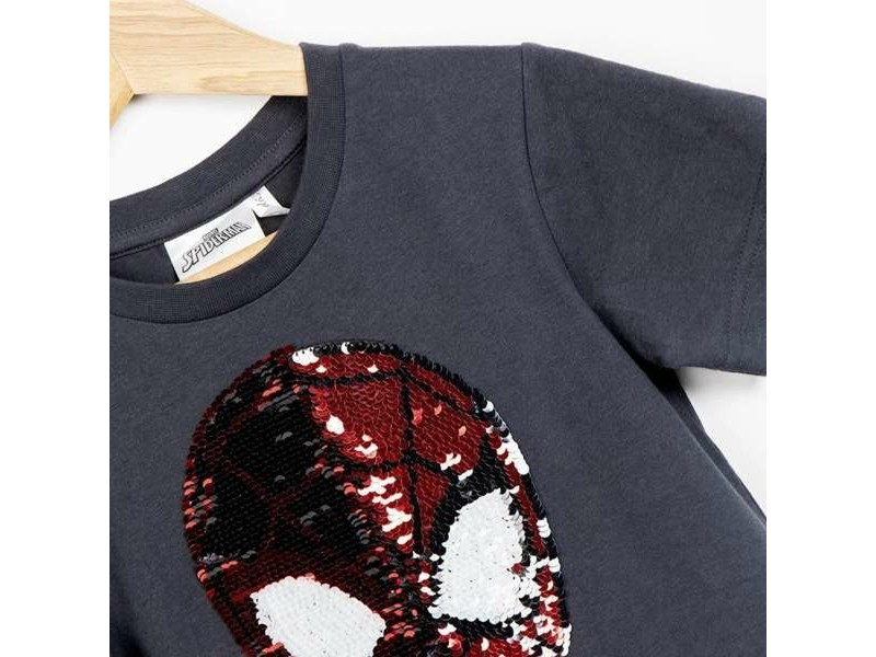 Детска тениска с къс ръкав Spider-Man Тъмно сив