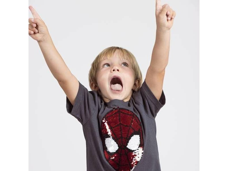 Детска тениска с къс ръкав Spider-Man Тъмно сив