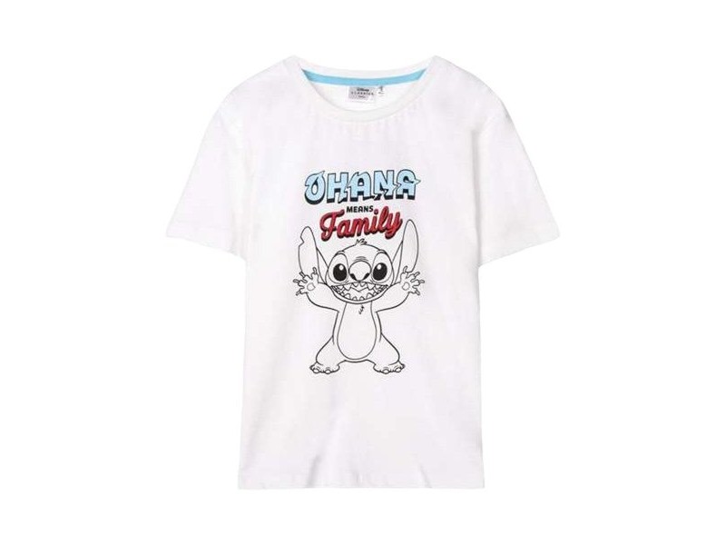 Детска тениска с къс ръкав Stitch Бял