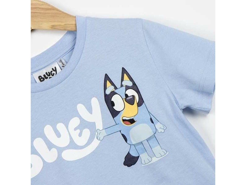 Детска тениска с къс ръкав Bluey Светло син