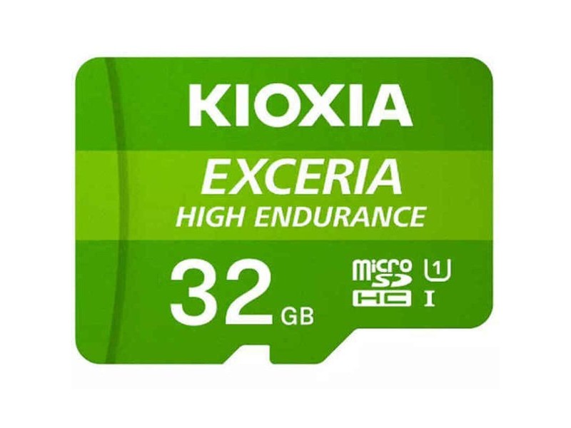 Mикро SD карта памет с адаптер Kioxia Exceria High Endurance Клас 10 UHS-I U3 Зелен