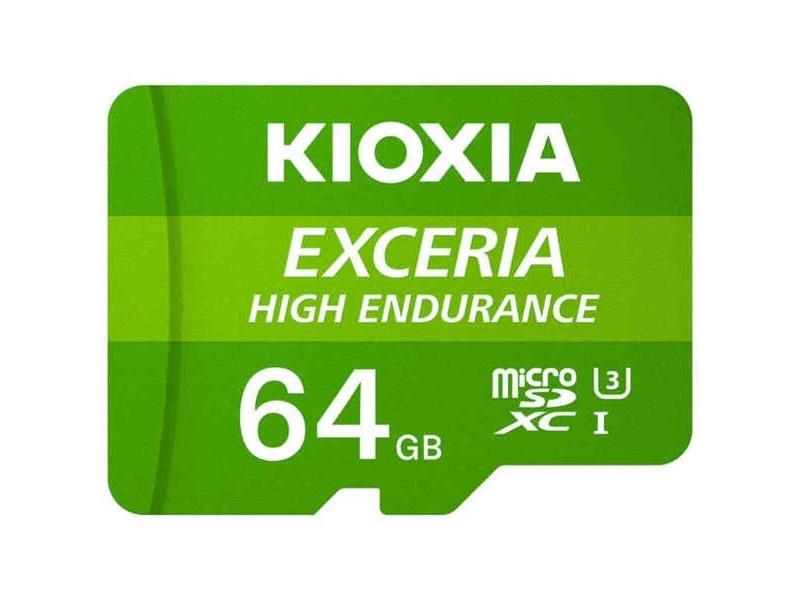 Mикро SD карта памет с адаптер Kioxia Exceria High Endurance Клас 10 UHS-I U3 Зелен
