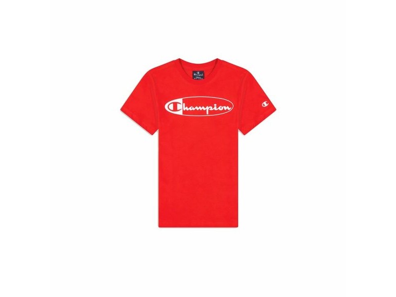 Детска тениска с къс ръкав Champion Crewneck  Червен