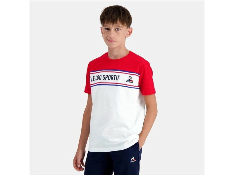 Детска тениска с къс ръкав Le coq sportif  N°2 Tricolore Бял