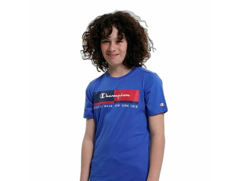 Детска тениска с къс ръкав Champion Crewneck  Син