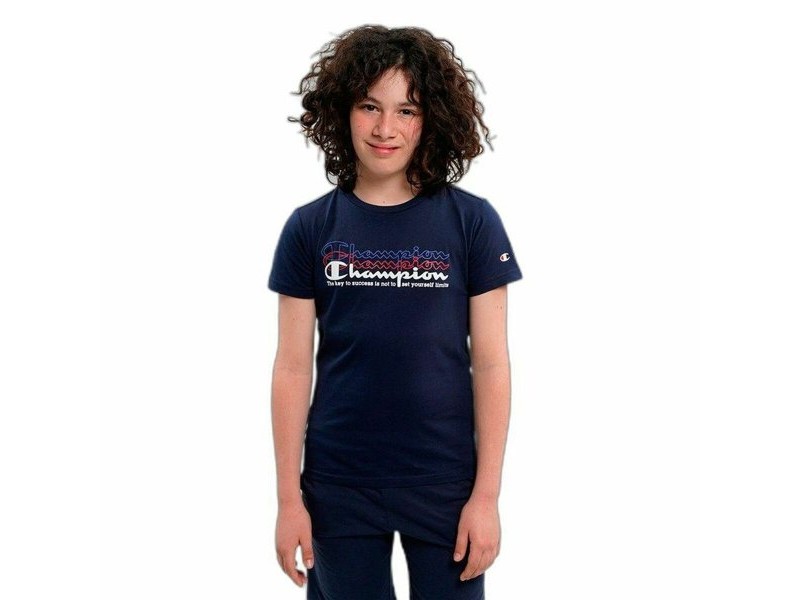 Детска тениска с къс ръкав Champion Crewneck  Син