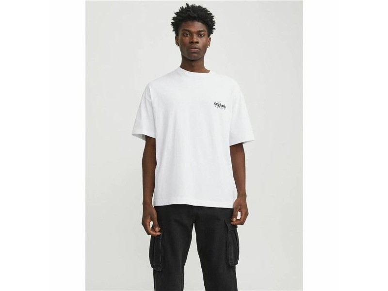 Мъжка тениска с къс ръкав Jack & Jones bari Back Бял Мъже
