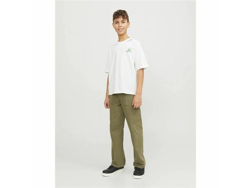 Детски Тениска с къс ръкав Jack & Jones Jorcole Back Print Бял Зелен