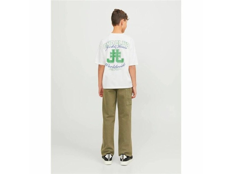 Детски Тениска с къс ръкав Jack & Jones Jorcole Back Print Бял Зелен