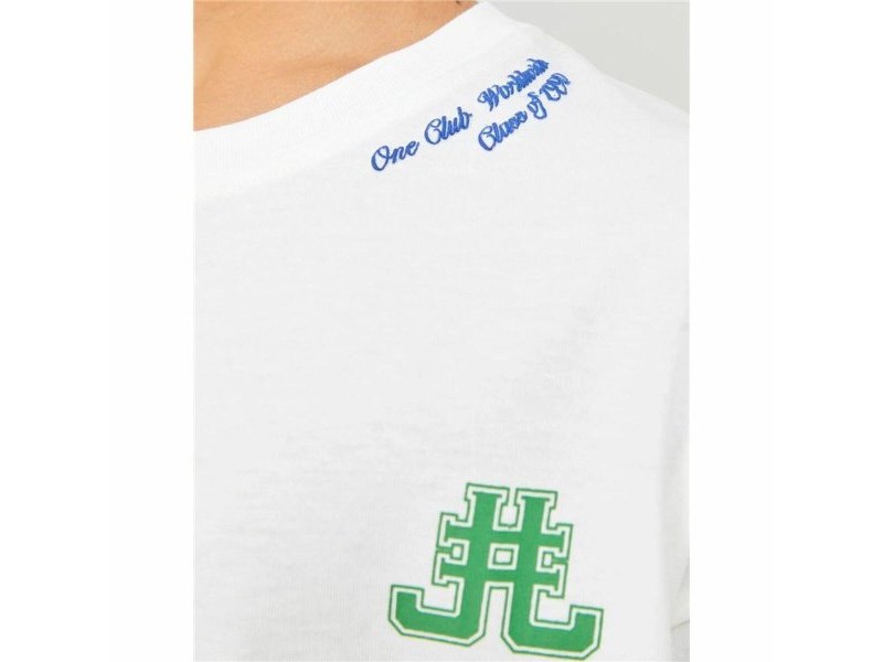 Детски Тениска с къс ръкав Jack & Jones Jorcole Back Print Бял Зелен