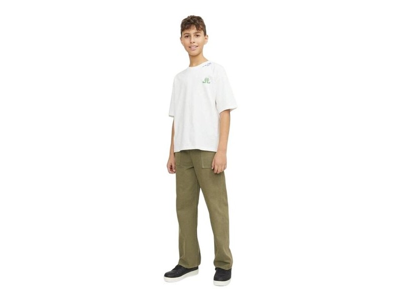 Детски Тениска с къс ръкав Jack & Jones Jorcole Back Print Бял Зелен