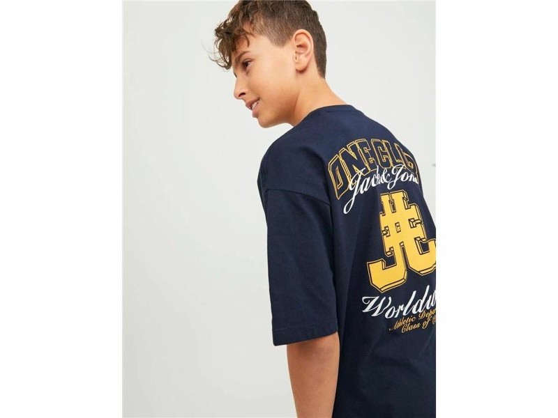 Детски Тениска с къс ръкав Jack & Jones Jorcole Back Print Морско син