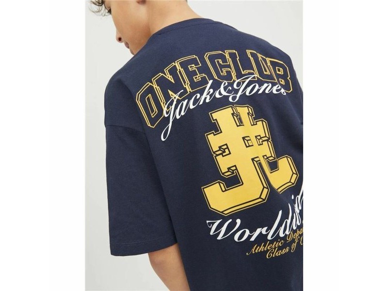 Детски Тениска с къс ръкав Jack & Jones Jorcole Back Print Морско син