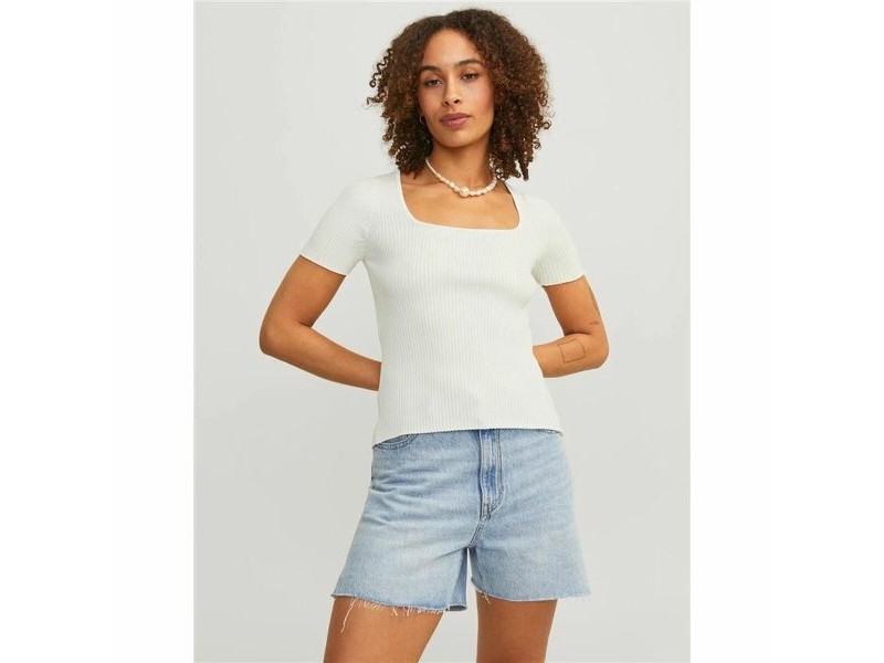 Дамска тениска с къс ръкав Jxsky Ss Jack & Jones Cloud Dancer Топло Бяло