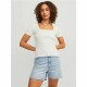 Дамска тениска с къс ръкав Jxsky Ss Jack & Jones Cloud Dancer Топло Бяло
