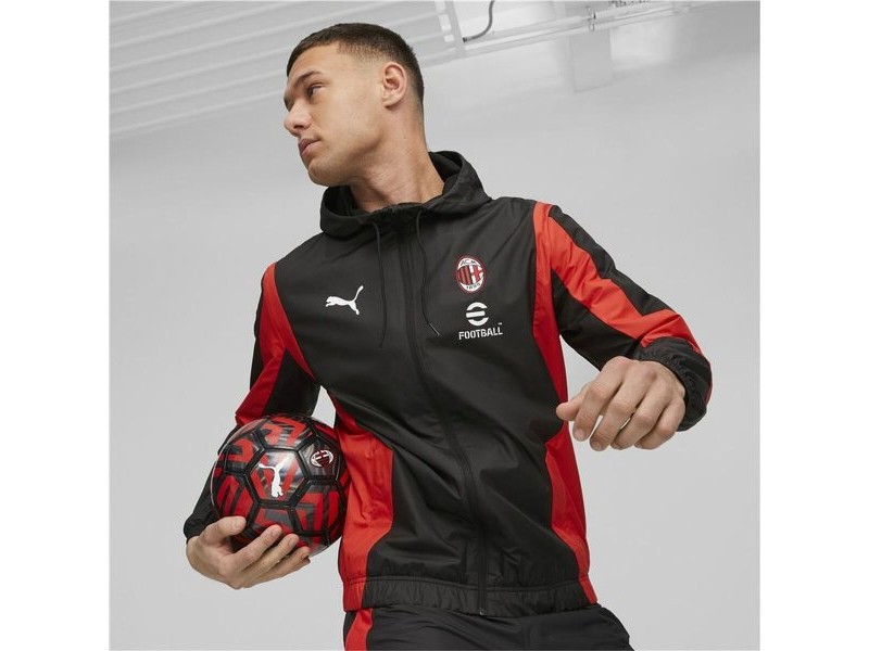 Мъжко Спортно Яке Puma Ac Milan Prematch Черен Червен
