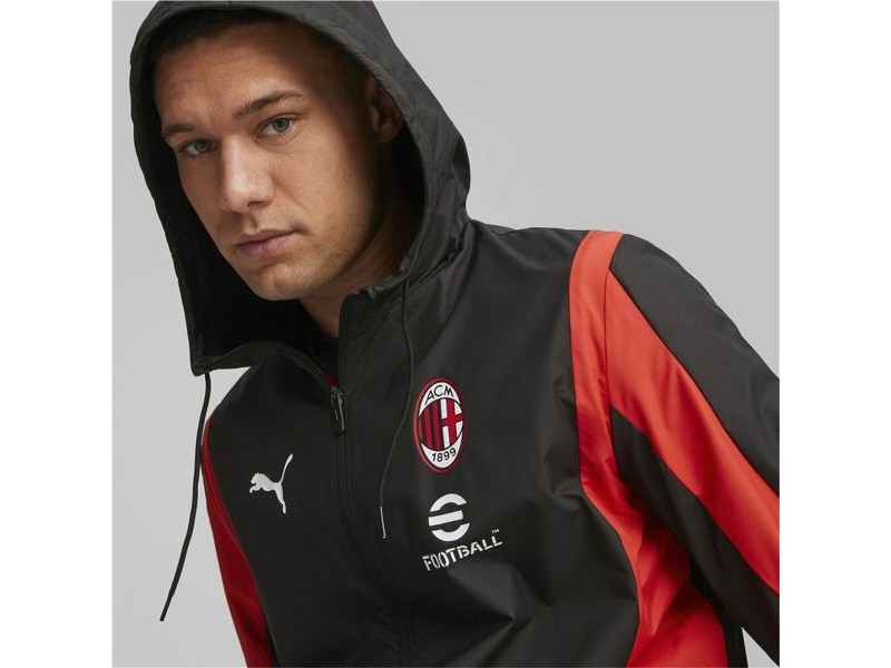 Мъжко Спортно Яке Puma Ac Milan Prematch Черен Червен