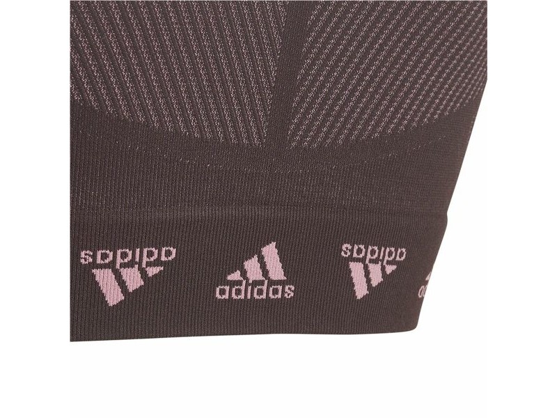 Спортен Сутиен Adidas  Aeroknit Seamless Кестен Тъмно червен