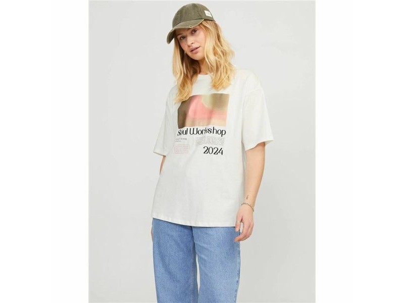 Дамска тениска с къс ръкав Jack & Jones Jxpaige Бял