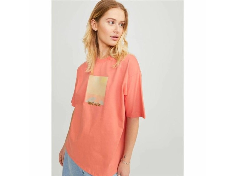 Дамска тениска с къс ръкав Jack & Jones Jxpaige Оранжев